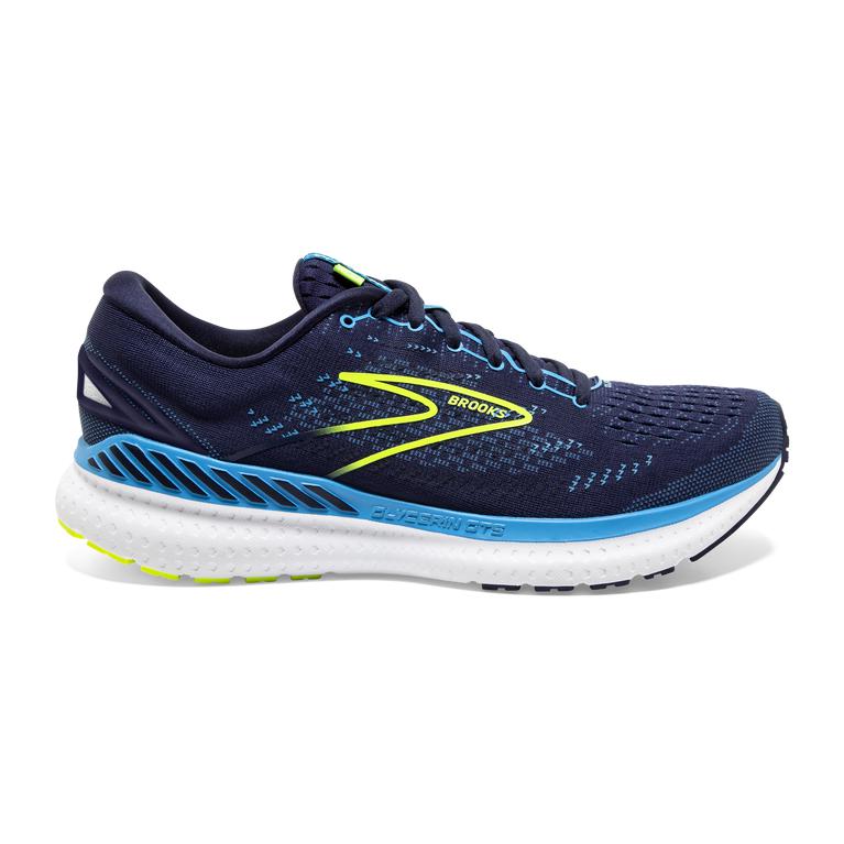 Brooks Glycerin Gts 19 - Mens Max Cushion Road Running Shoes - Navy/Blue/Nightlife (51394EZPD)